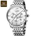 OLEVS 2868  Mens Watches Chronograph Quartz Watches Full Steel Strap Luminous Waterproof Male Wristwatch Relogio Masculino Gift